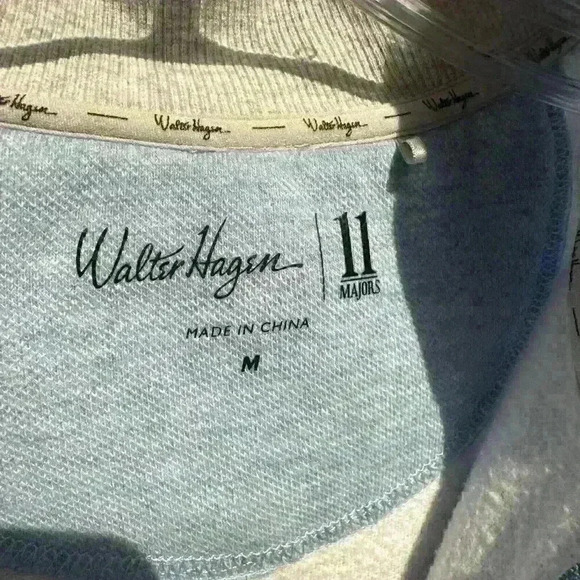 Walter Hagen 11 Majors Mens M 1/4 Zip Sweatshirt Sky Blue Golf Outdoor Casual - Picture 3 of 16